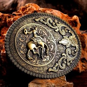 Rodeo western cowboy horse belt buckle